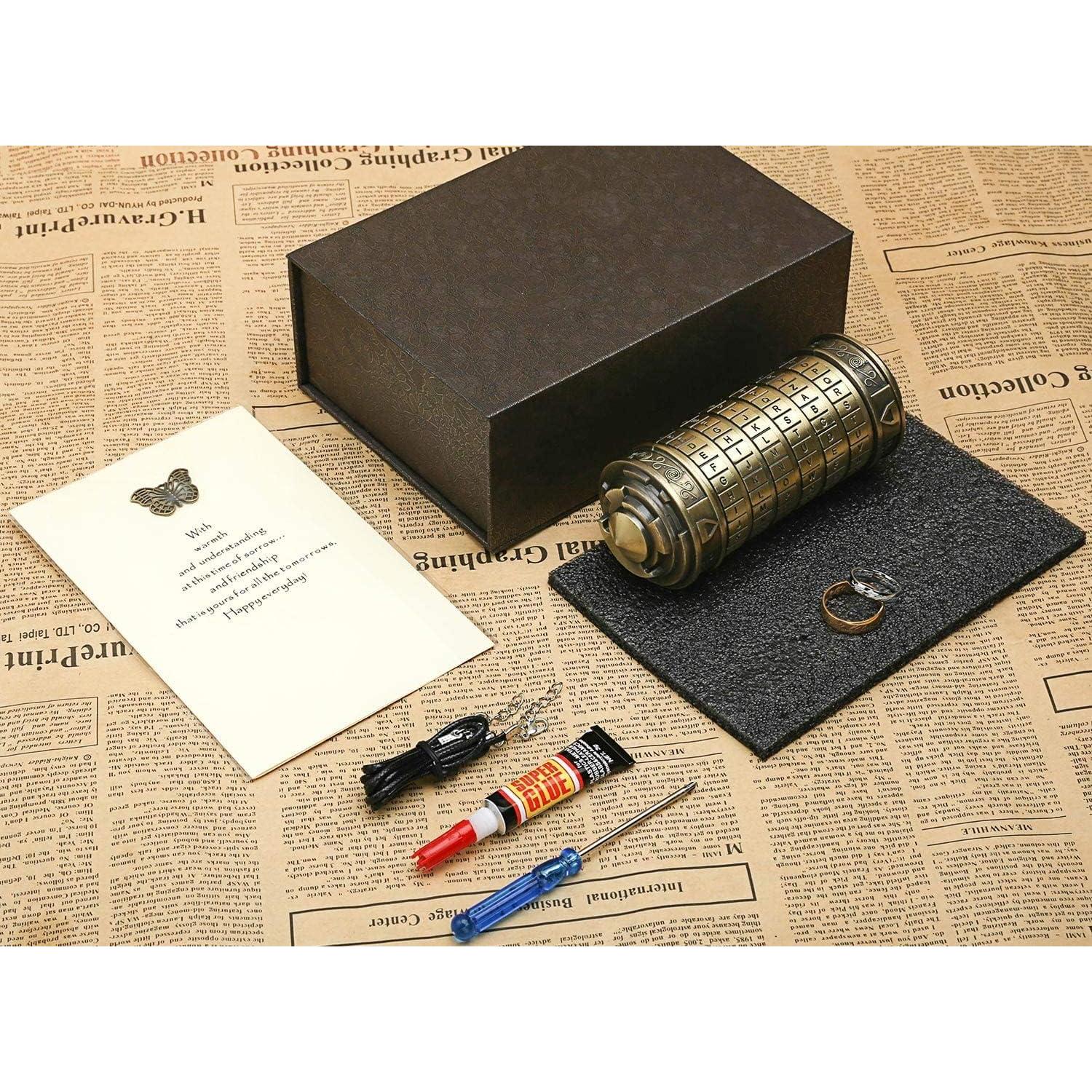 Caja de rompecabezas Cryptex Da Vinci con compartimentos ocultos