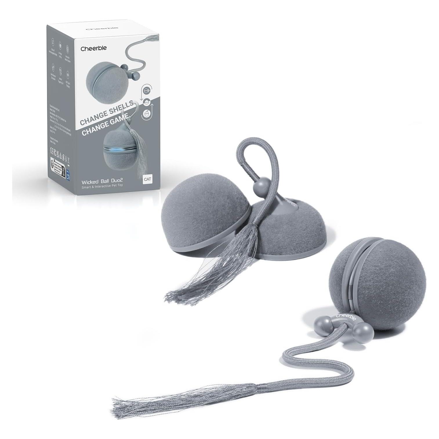 Juguete Interactivo para Gatos Cheerble Duo 2 - Bola Eléctrica Azul