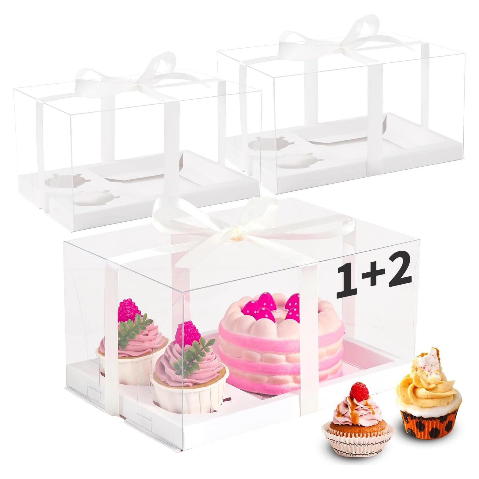 Caja Combo JCD para Pasteles y Cupcakes 3 Pcs - Transparente