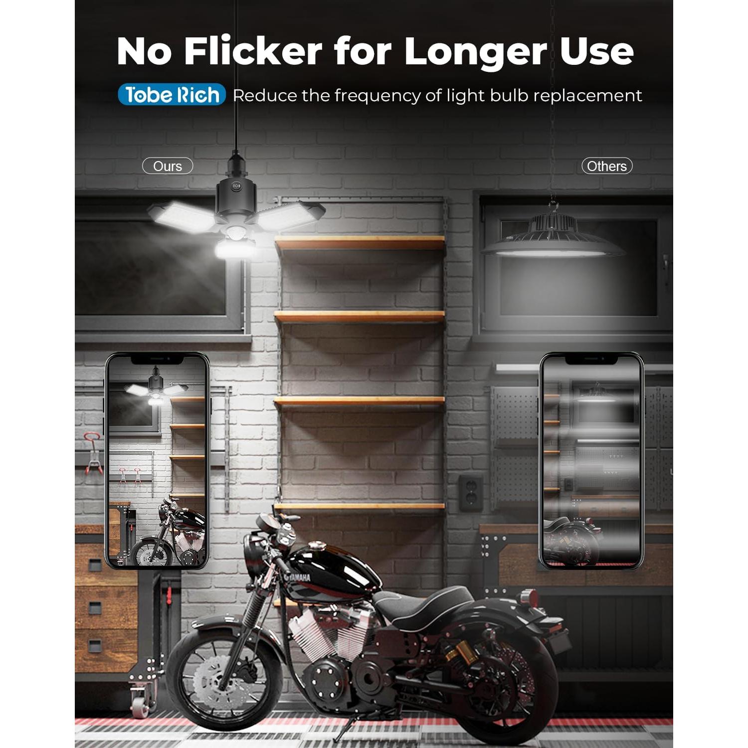 Sensor de Movimiento Toberich 8000LM Luz LED 6500K para Garaje