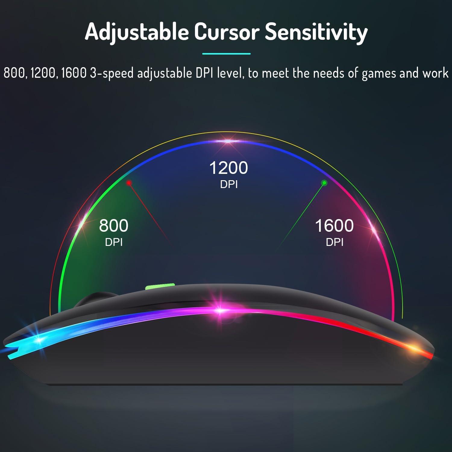 Ratón Inalámbrico Bluetooth LWGDP con LED 7 Colores