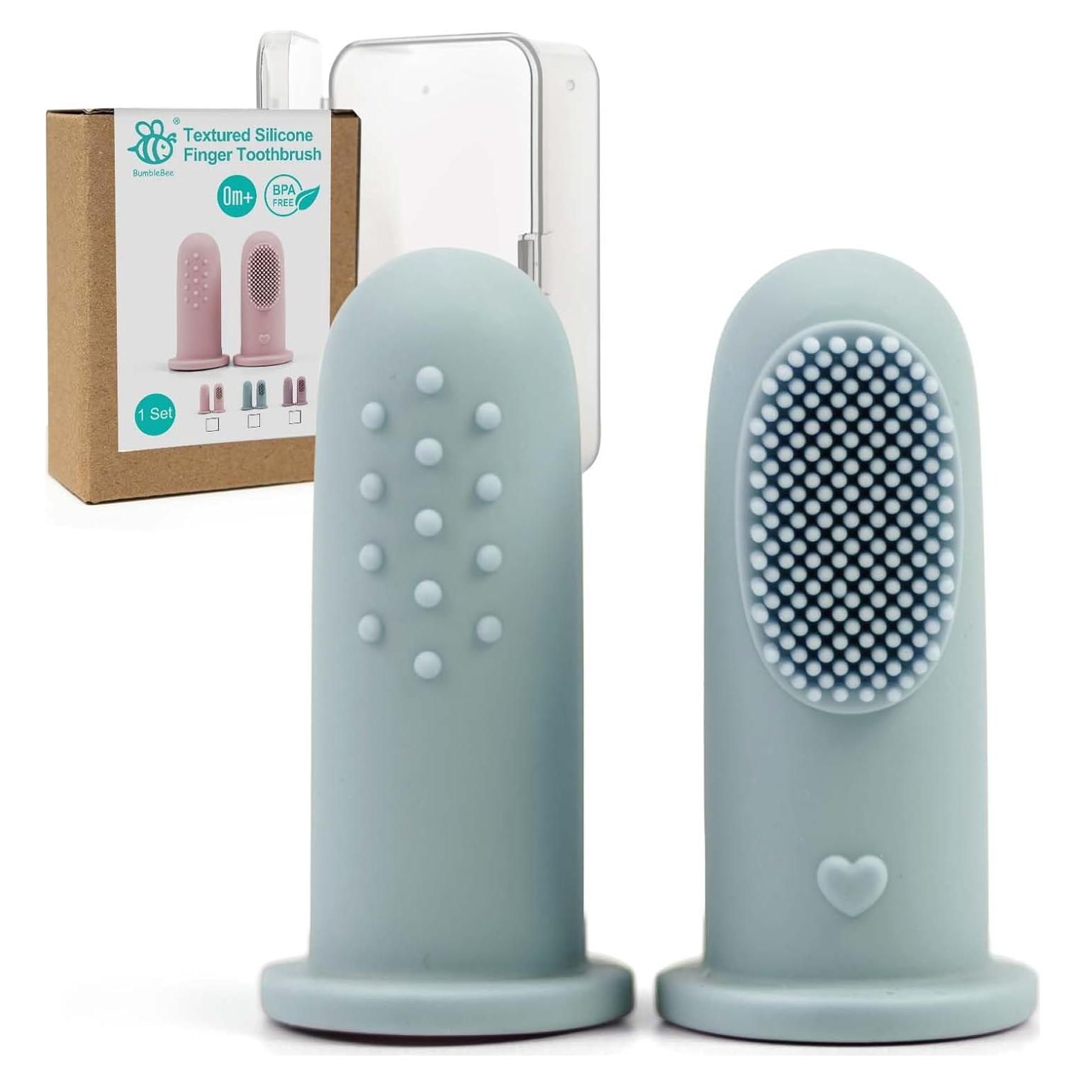 Cepillo de Dedo de Silicona BumbleBee para Bebés - 2 Unidades