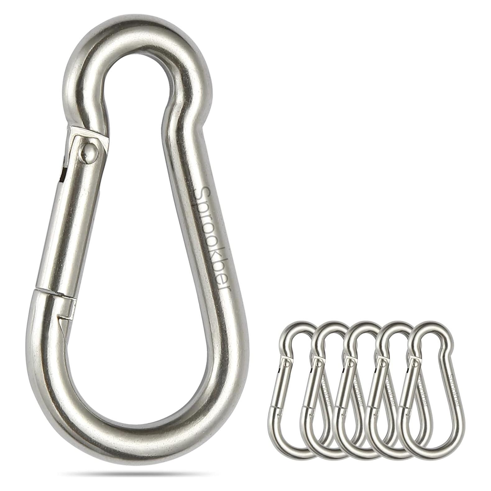 Gancho de Resorte Sprookber Acero Inoxidable 304 Set de 6