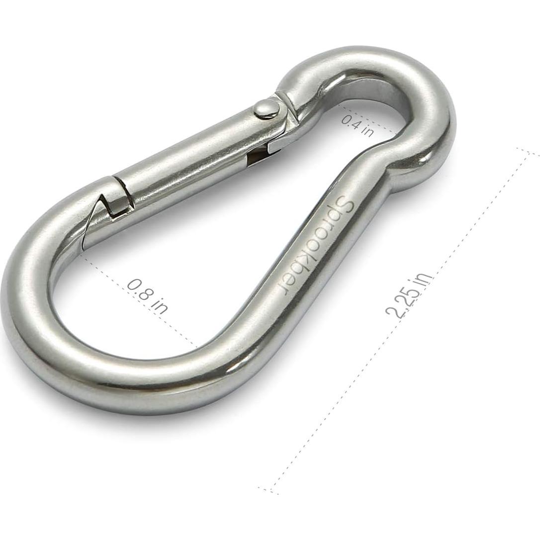 Gancho de Resorte Sprookber Acero Inoxidable 304 Set de 6