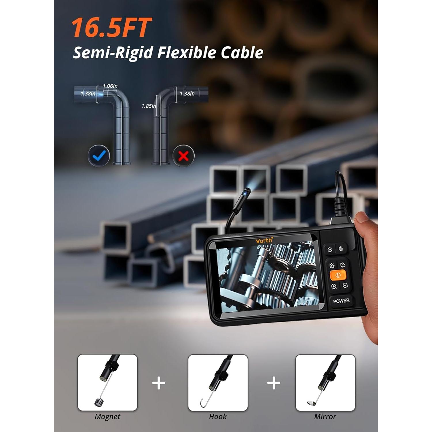 Cámara Endoscópica Vorth C33 Doble Lente 5m IP67 1080P