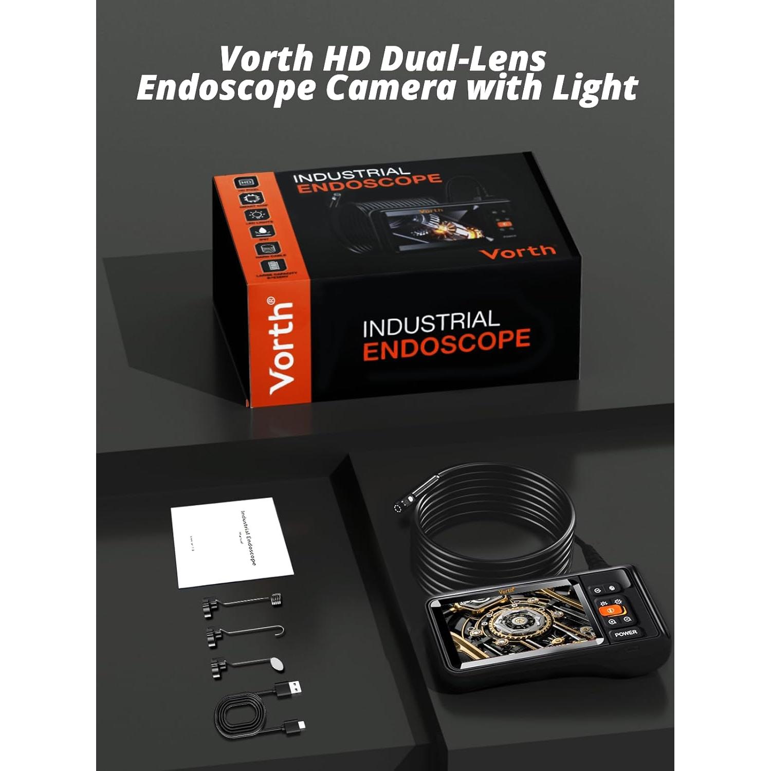 Cámara Endoscópica Vorth C33 Doble Lente 5m IP67 1080P