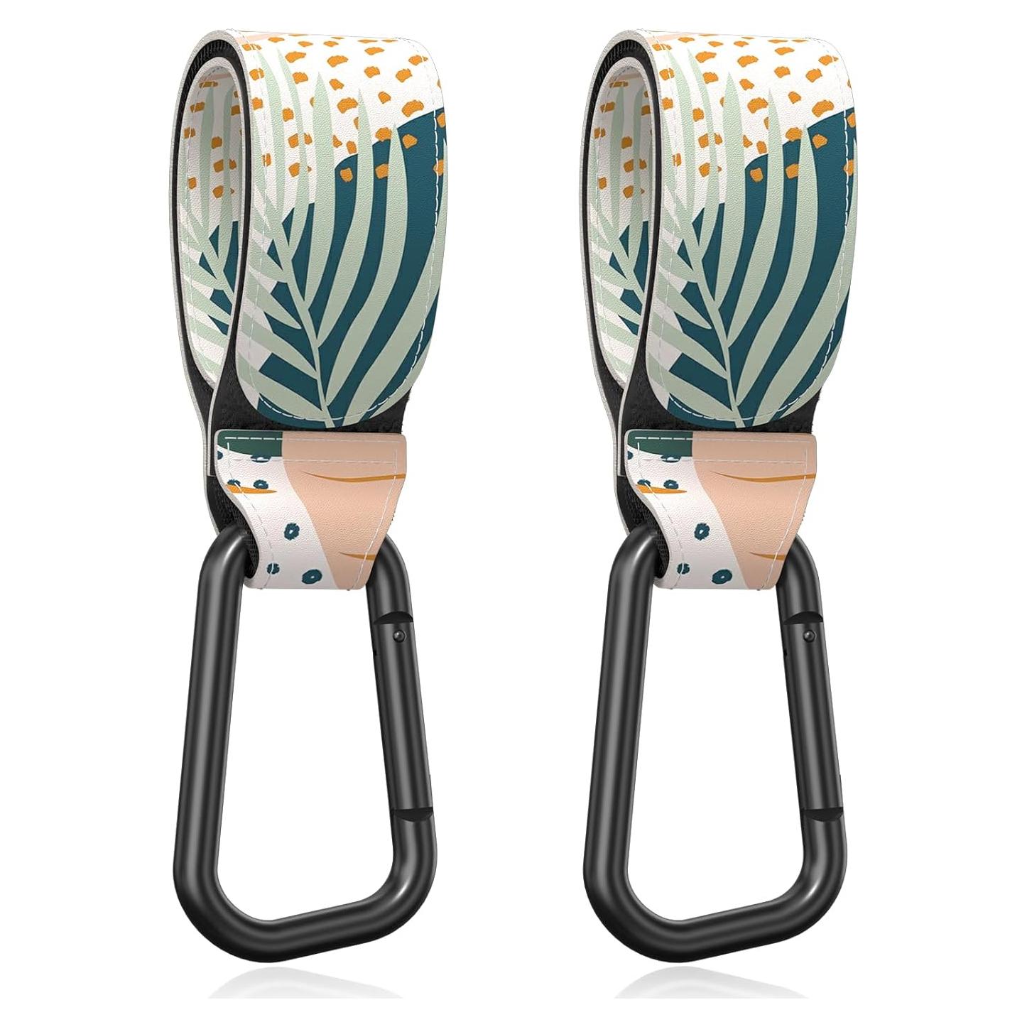 Ganchos para Cochecitos Gukeniu - 2 Piezas, Hoja Abstracta