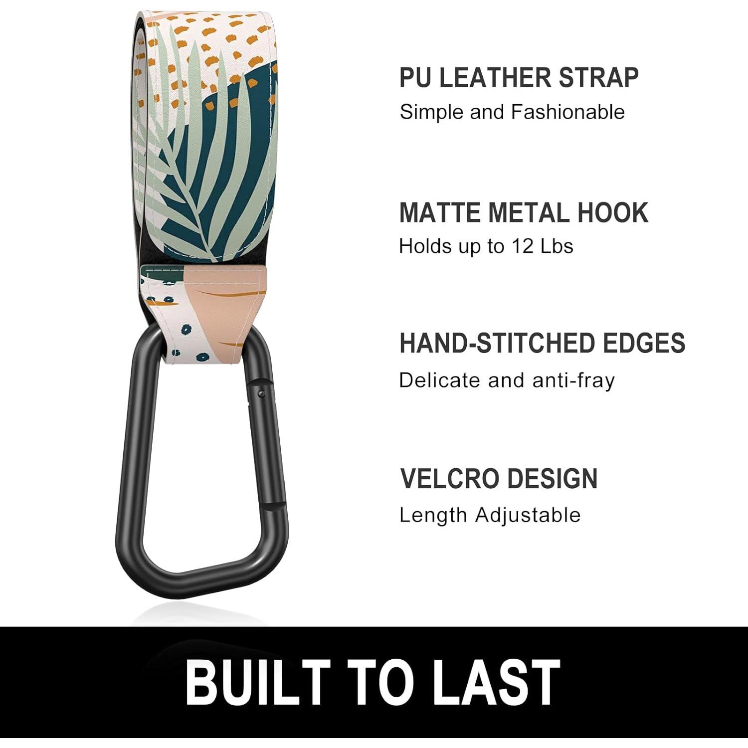 Ganchos para Cochecitos Gukeniu - 2 Piezas, Hoja Abstracta