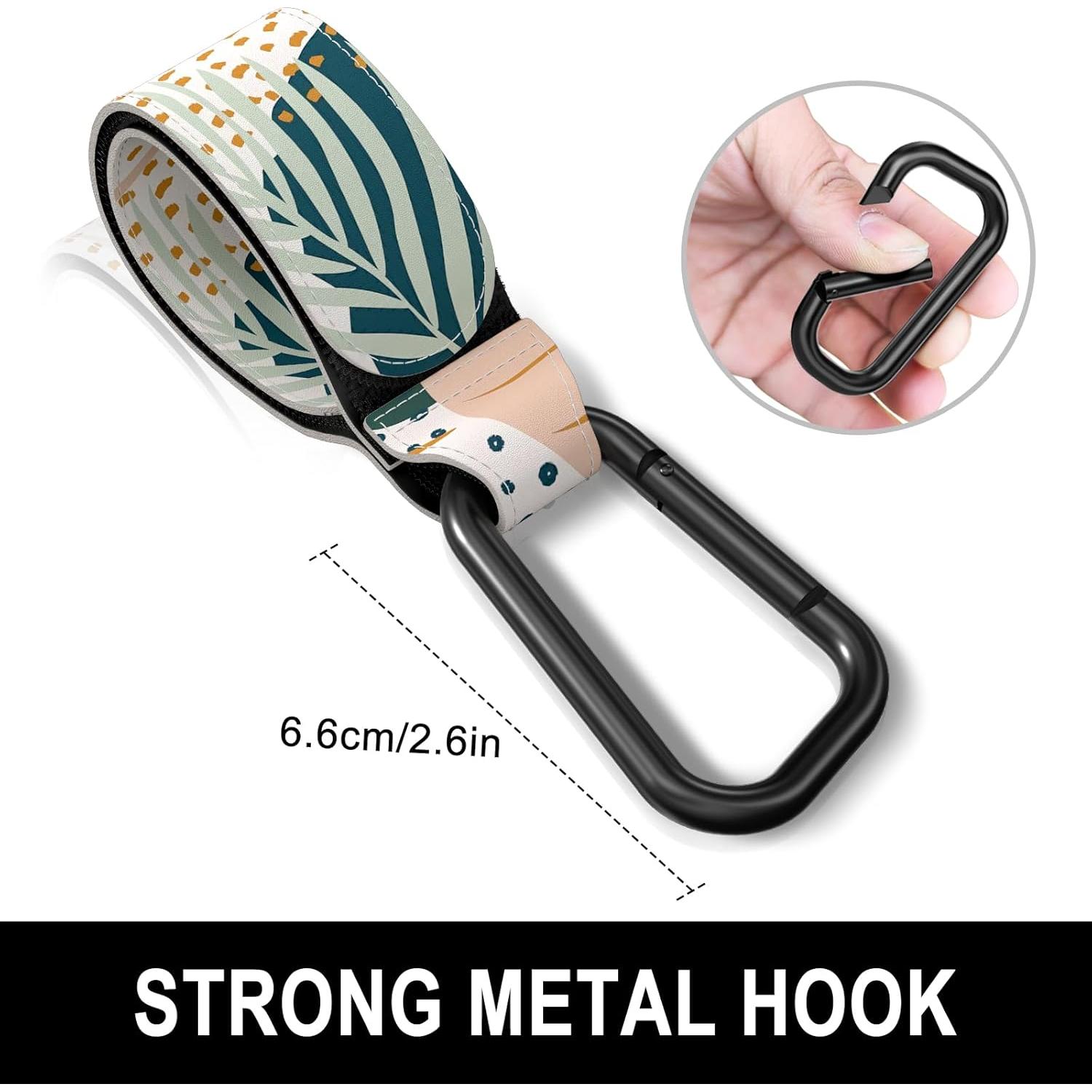 Ganchos para Cochecitos Gukeniu - 2 Piezas, Hoja Abstracta