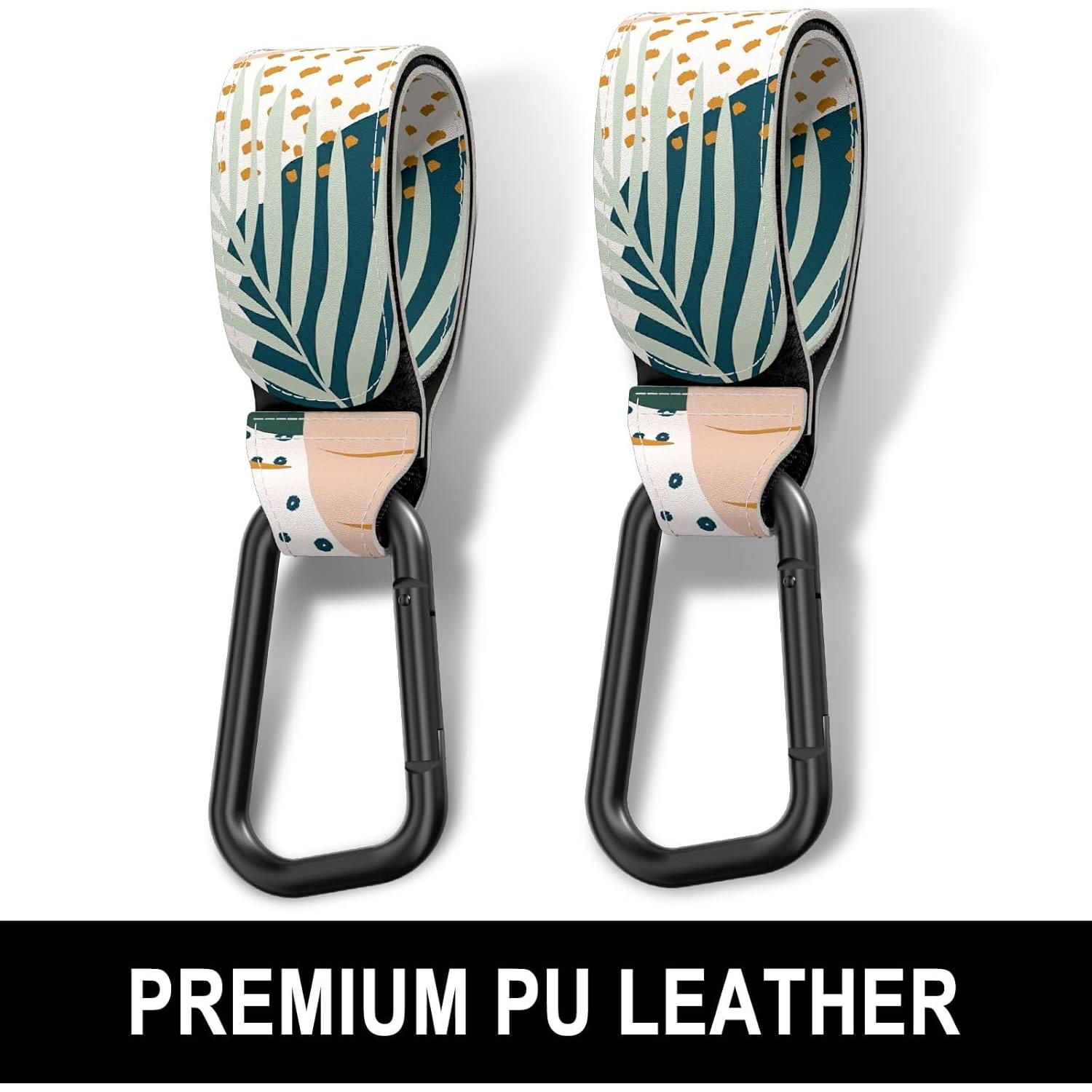 Ganchos para Cochecitos Gukeniu - 2 Piezas, Hoja Abstracta