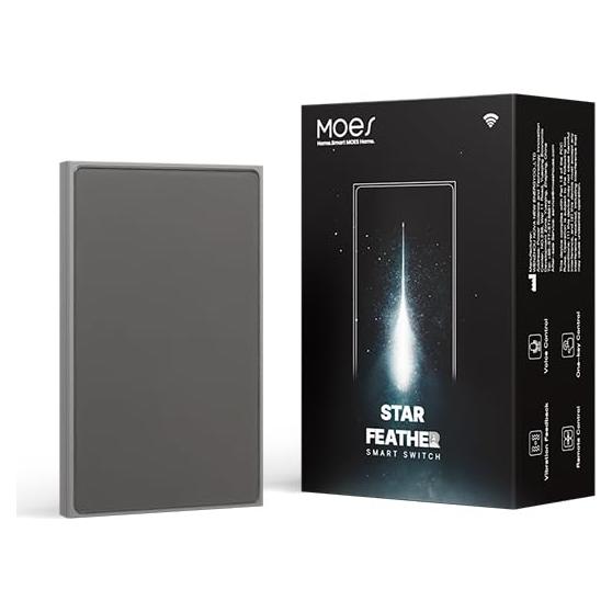 Interruptor Inteligente Táctil MOES SF 2026 WiFi 2.4GHz Gris 1 Gang