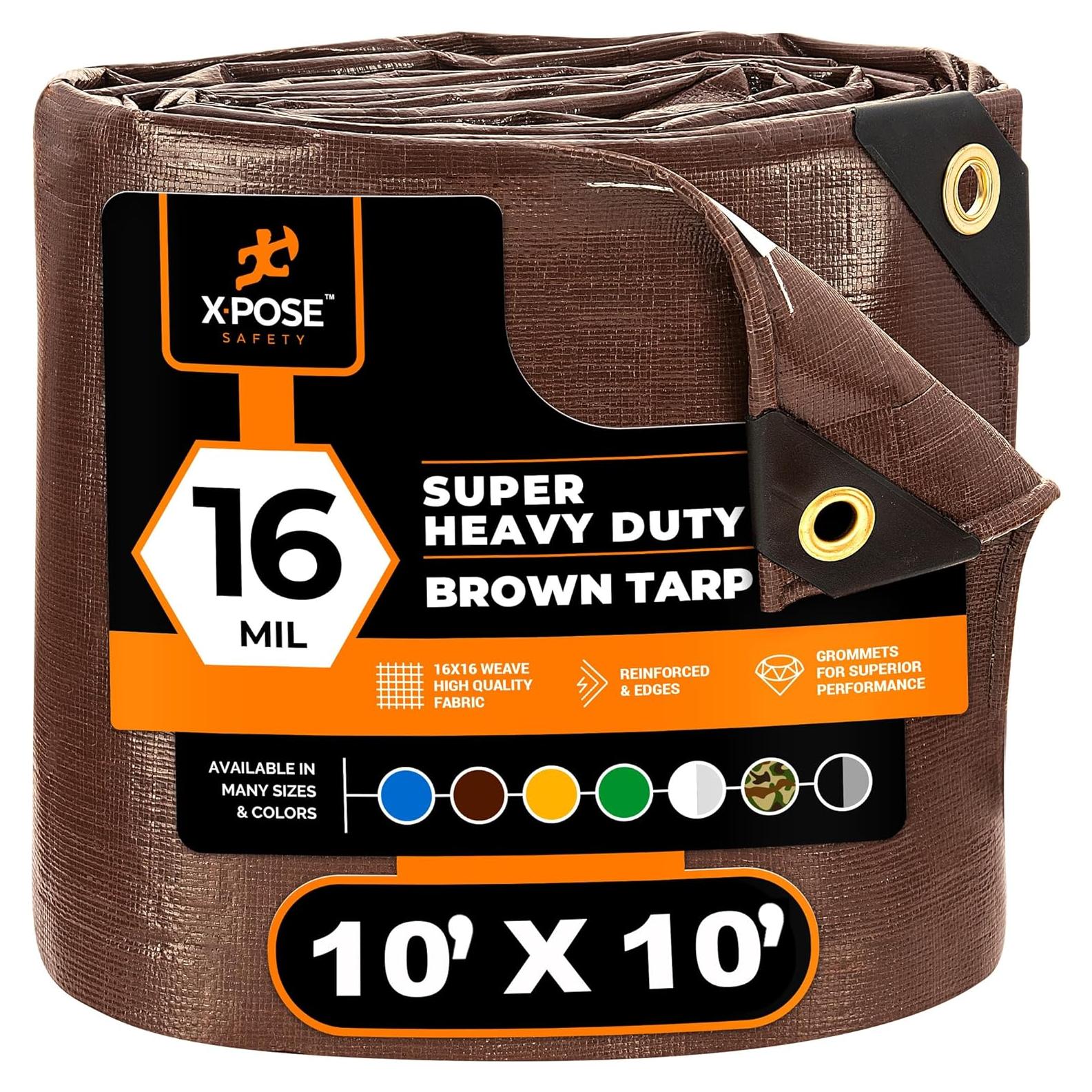 Lona de Polietileno Marrón 2.57 kg 10x10 impermeable Xpose Safety