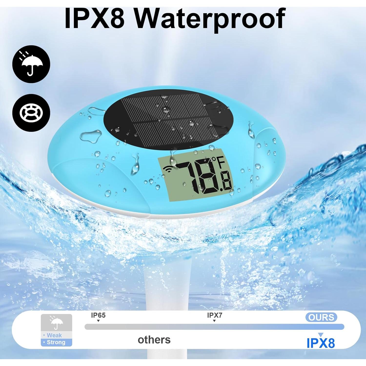 Termómetro de piscina digital T TESTRUST IPX8 inalámbrico
