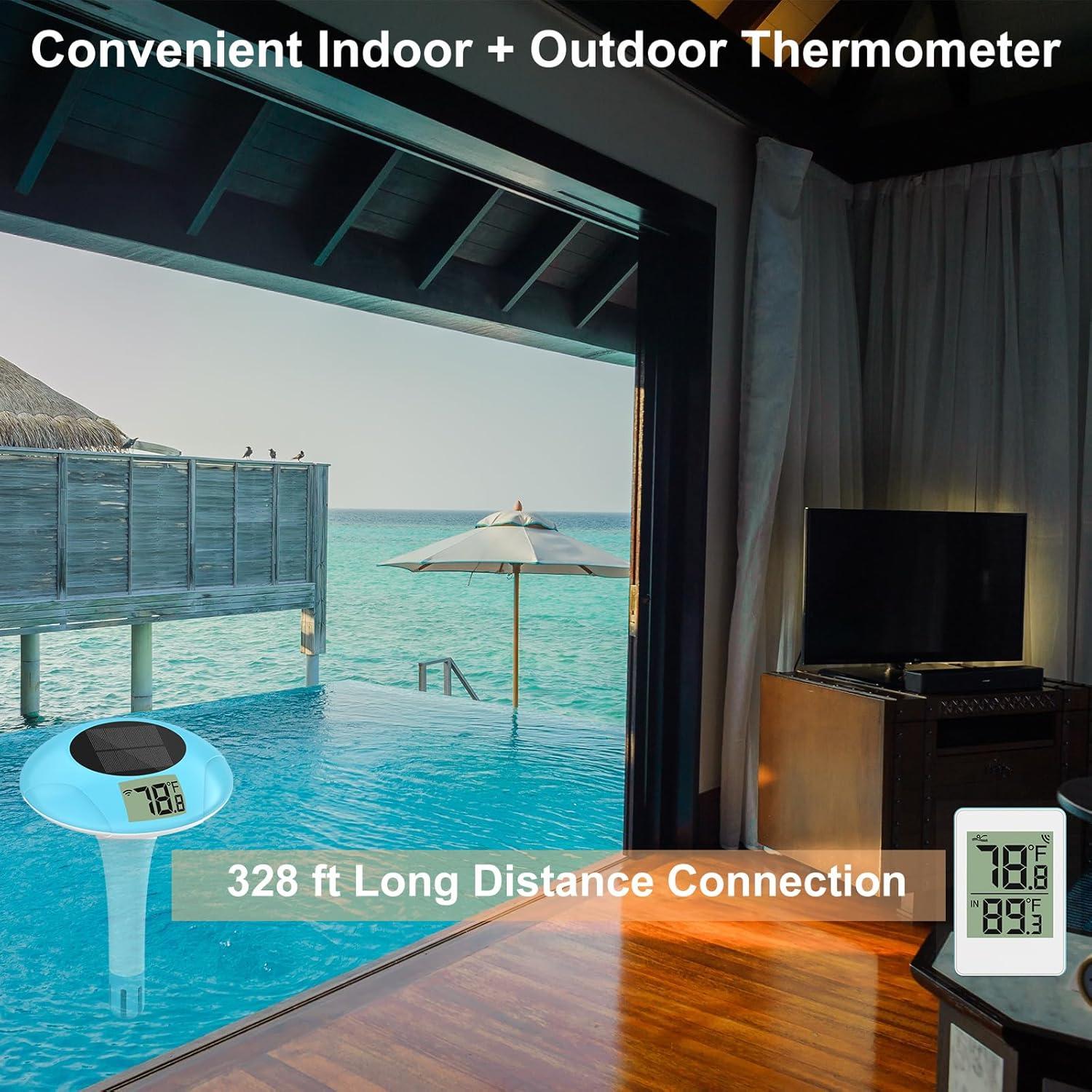 Termómetro de piscina digital T TESTRUST IPX8 inalámbrico