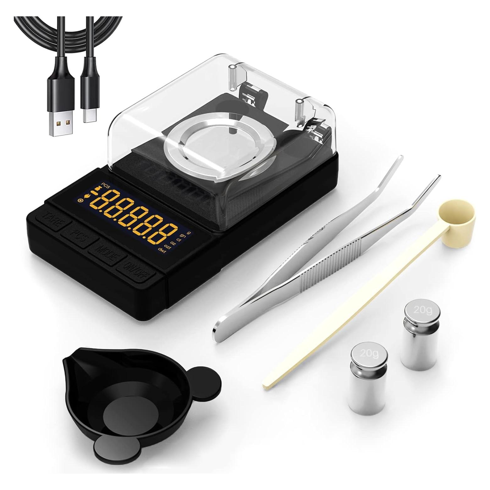 Báscula Digital de Miligramos MAXUS D205 50g/0.001g Negra