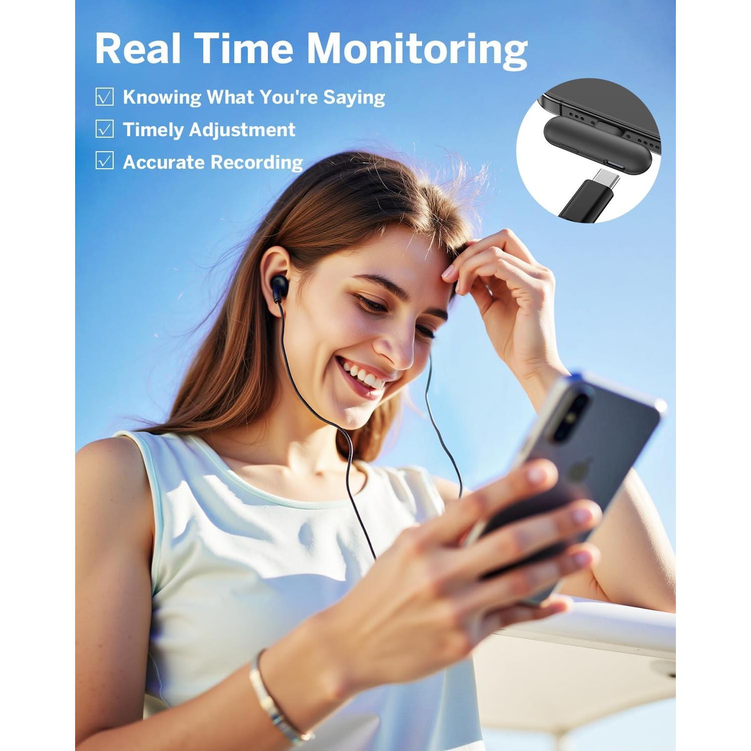 Micrófono Lavalier Inalámbrico WEWAHIVER V36 USB-C 40H Batería