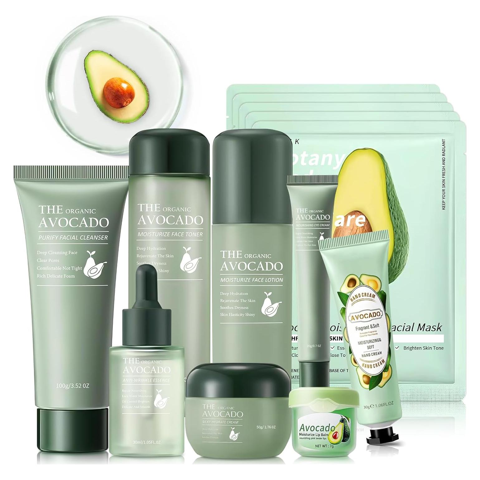 Juego de Cuidado de Piel 13 en 1 Aguacate Mopayzer