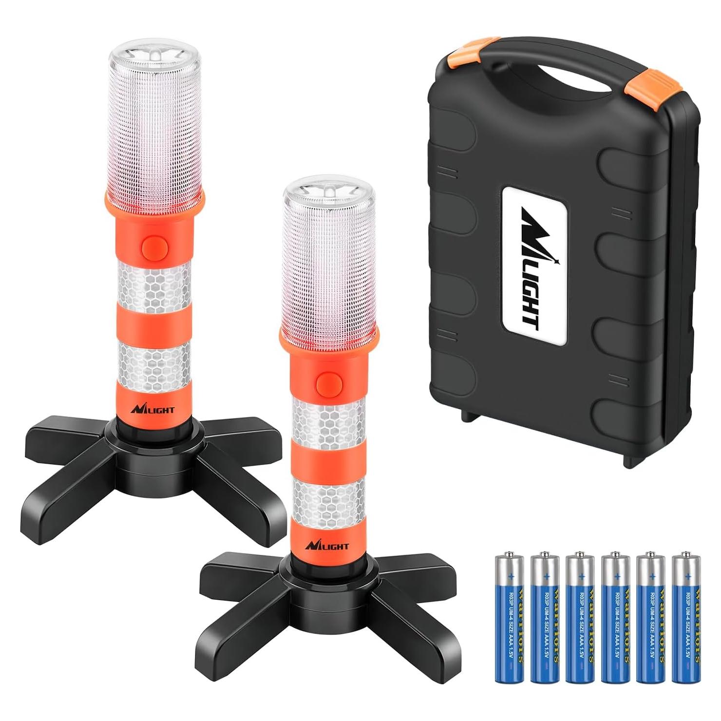 Kit de Emergencia LED Nilight - 2 Luces con Soporte y Baterías