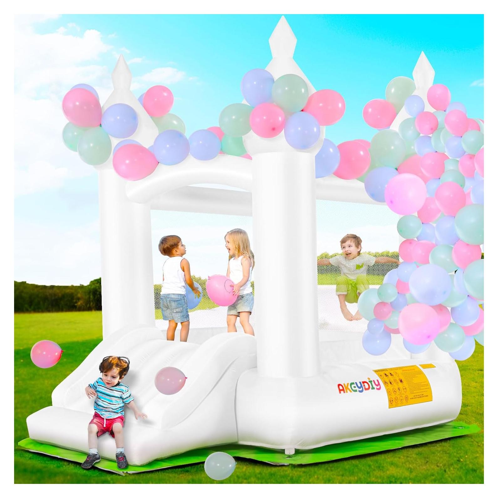 Castillo Inflable AKEYDIY Blanco 256.5x177.8x241.3 cm para Niños