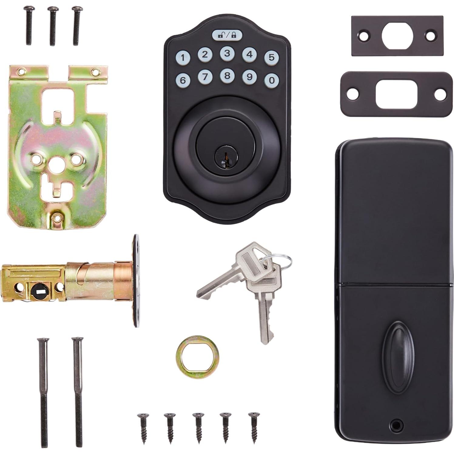 Cerradura Electrónica Amazon Basics Teclado Sin Llave Negra