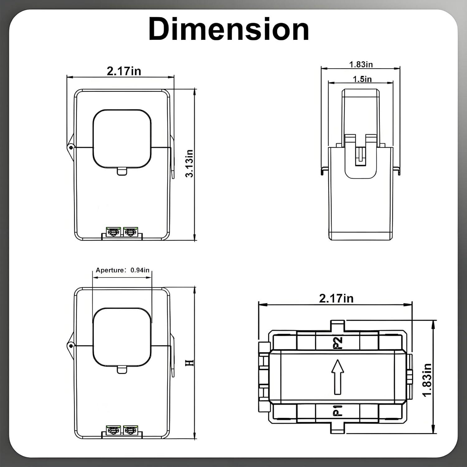 Sensor de Transformador de Corriente 200A Elenzk 24mm Precisión 1.0
