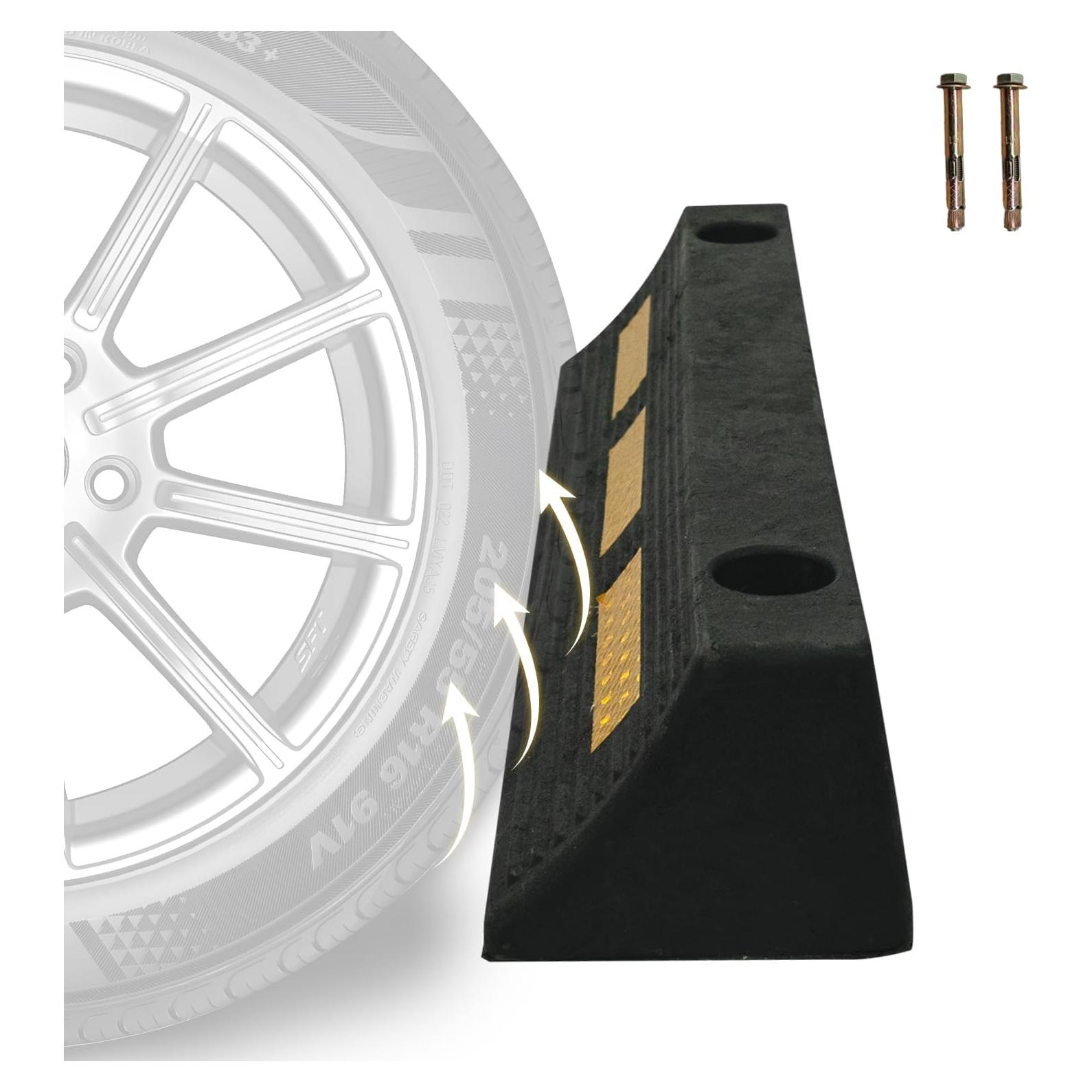 Tope de Estacionamiento WECARLLE 3"H Goma Alta Resistencia