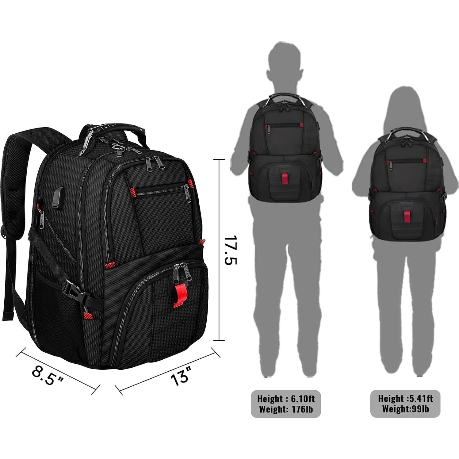 Mochila Grande YOREPEK para Laptop 17" Resistente al Agua