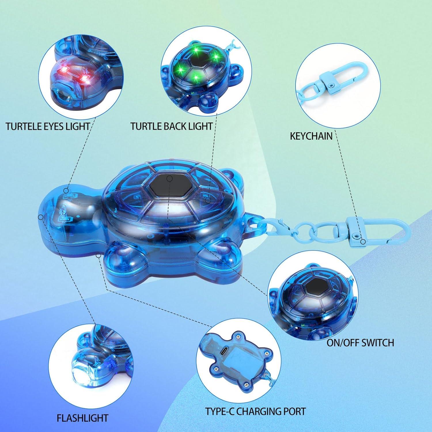 Juego de 3 llaveros de tortuga LED Rumenglai - Mini linternas