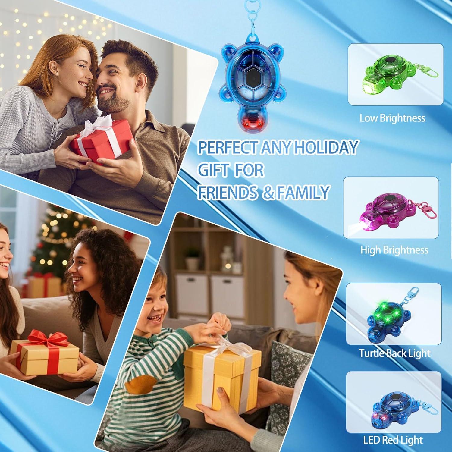 Juego de 3 llaveros de tortuga LED Rumenglai - Mini linternas