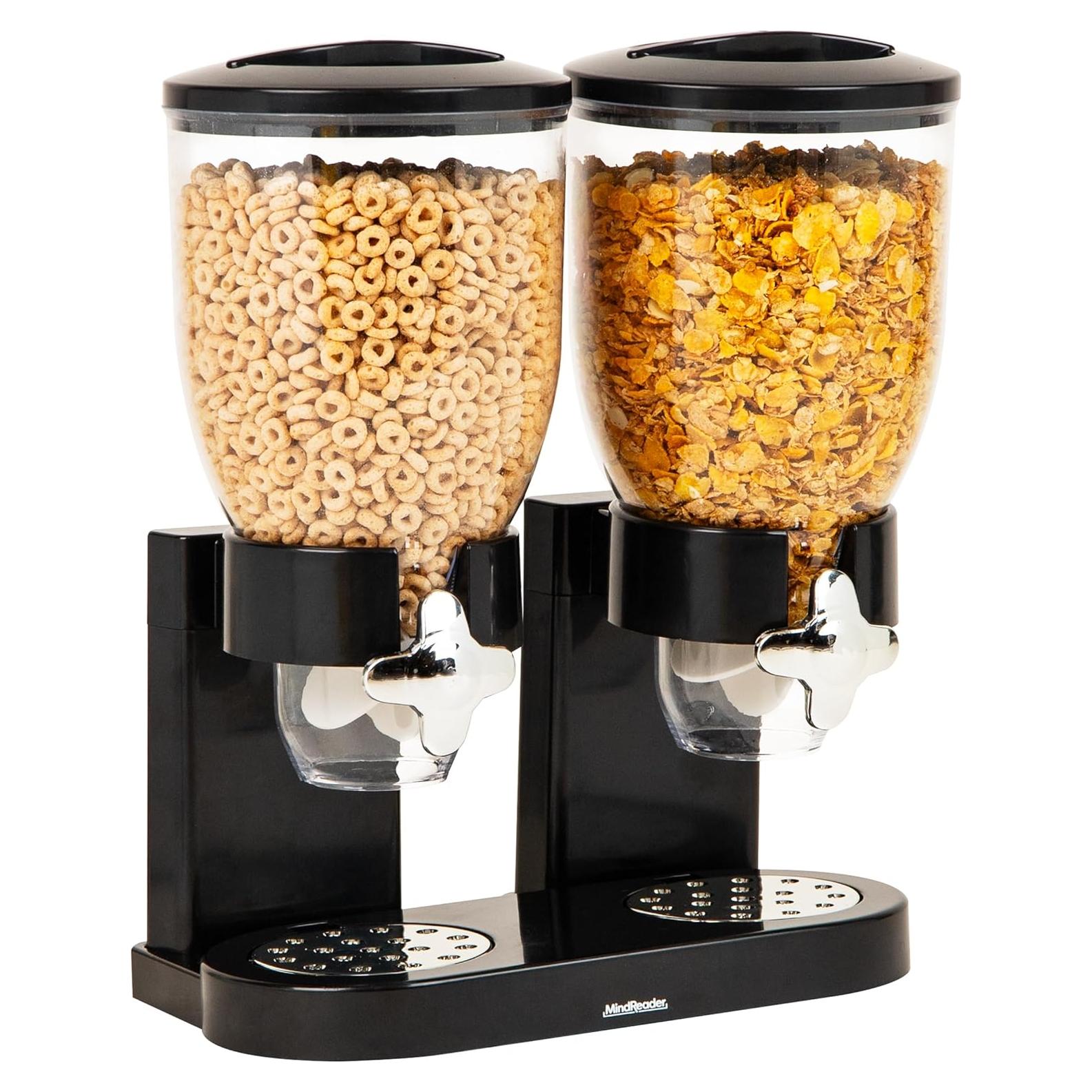 Dispensador de Cereal Doble Mind Reader 2 x 3.5L Negro