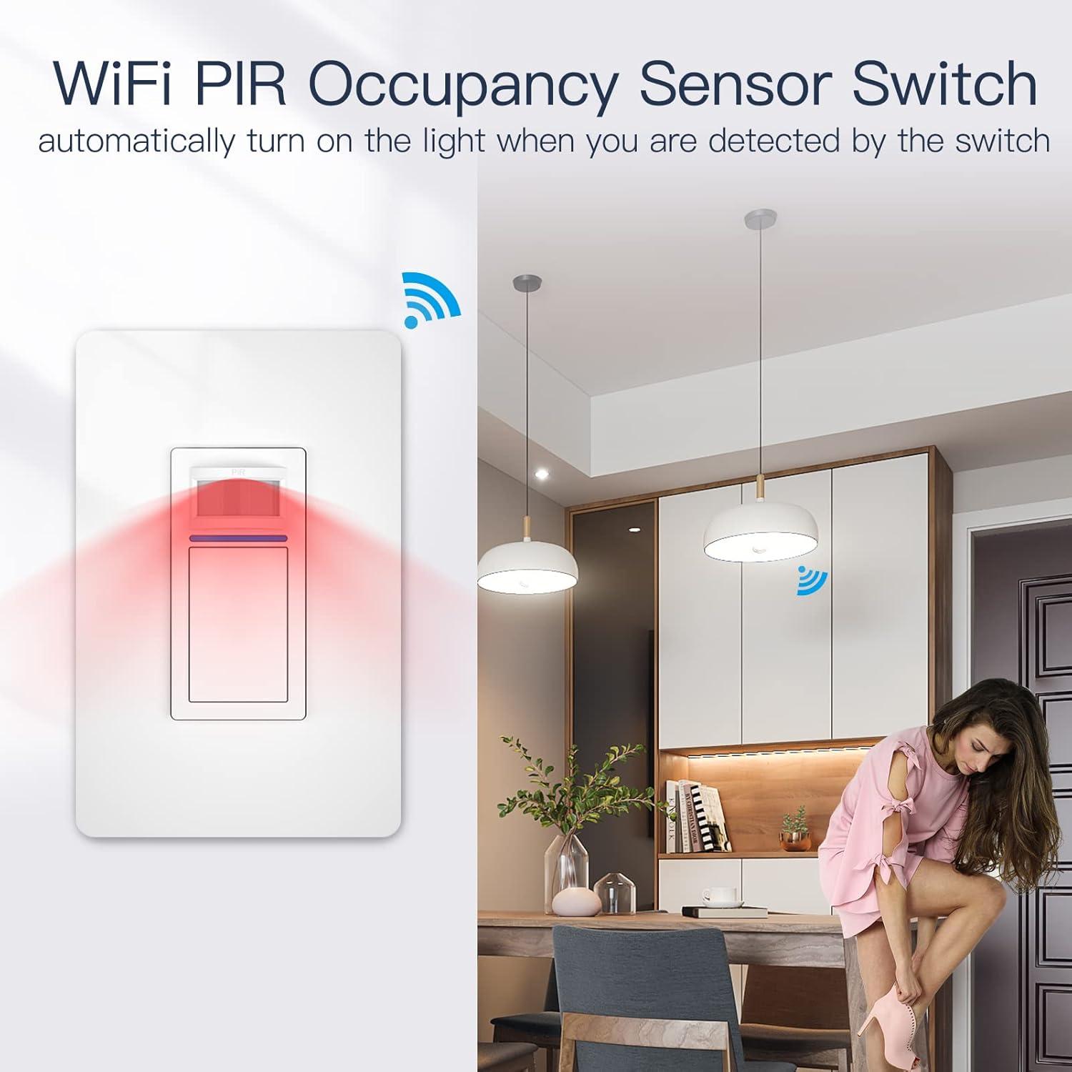 Interruptor de Movimiento PIR Wi-Fi MOES 1 Gang con APP