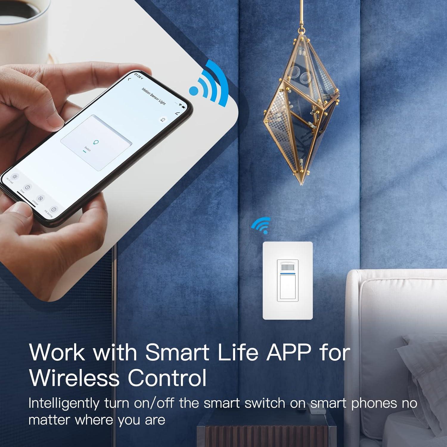 Interruptor de Movimiento PIR Wi-Fi MOES 1 Gang con APP