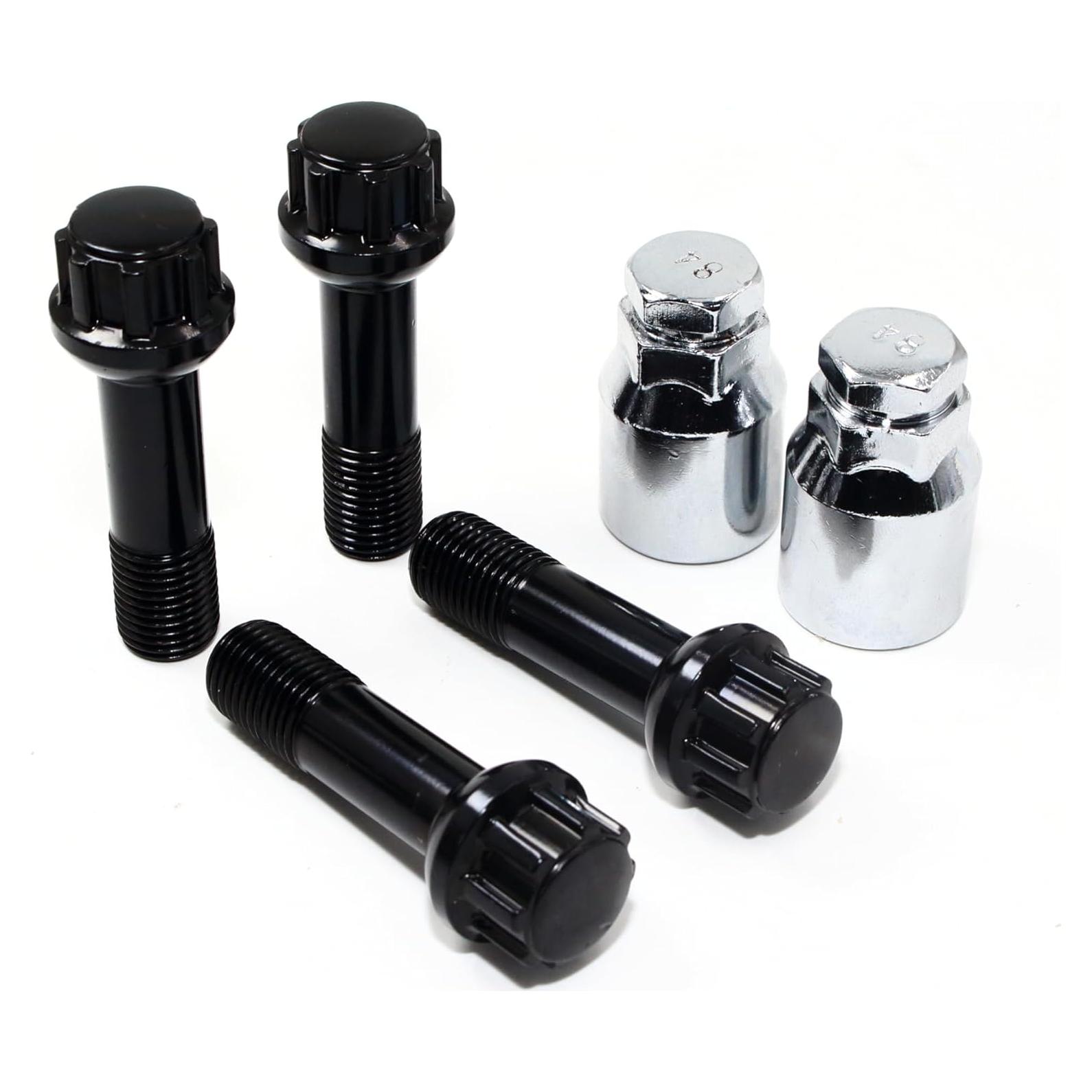 Juego de 4 Bloqueos de Tuerca de Rueda Veritek 14x1.5mm Negro