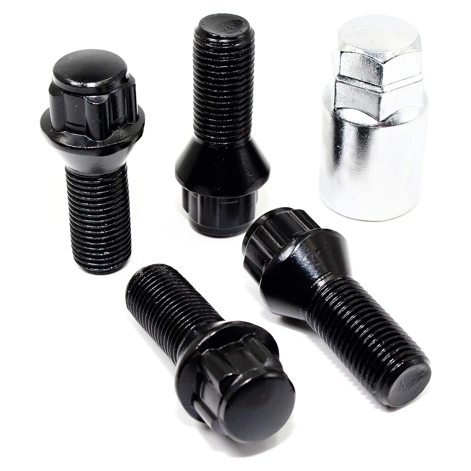 Juego de 4 Bloqueos de Tuerca de Rueda Veritek 14x1.5mm Negros
