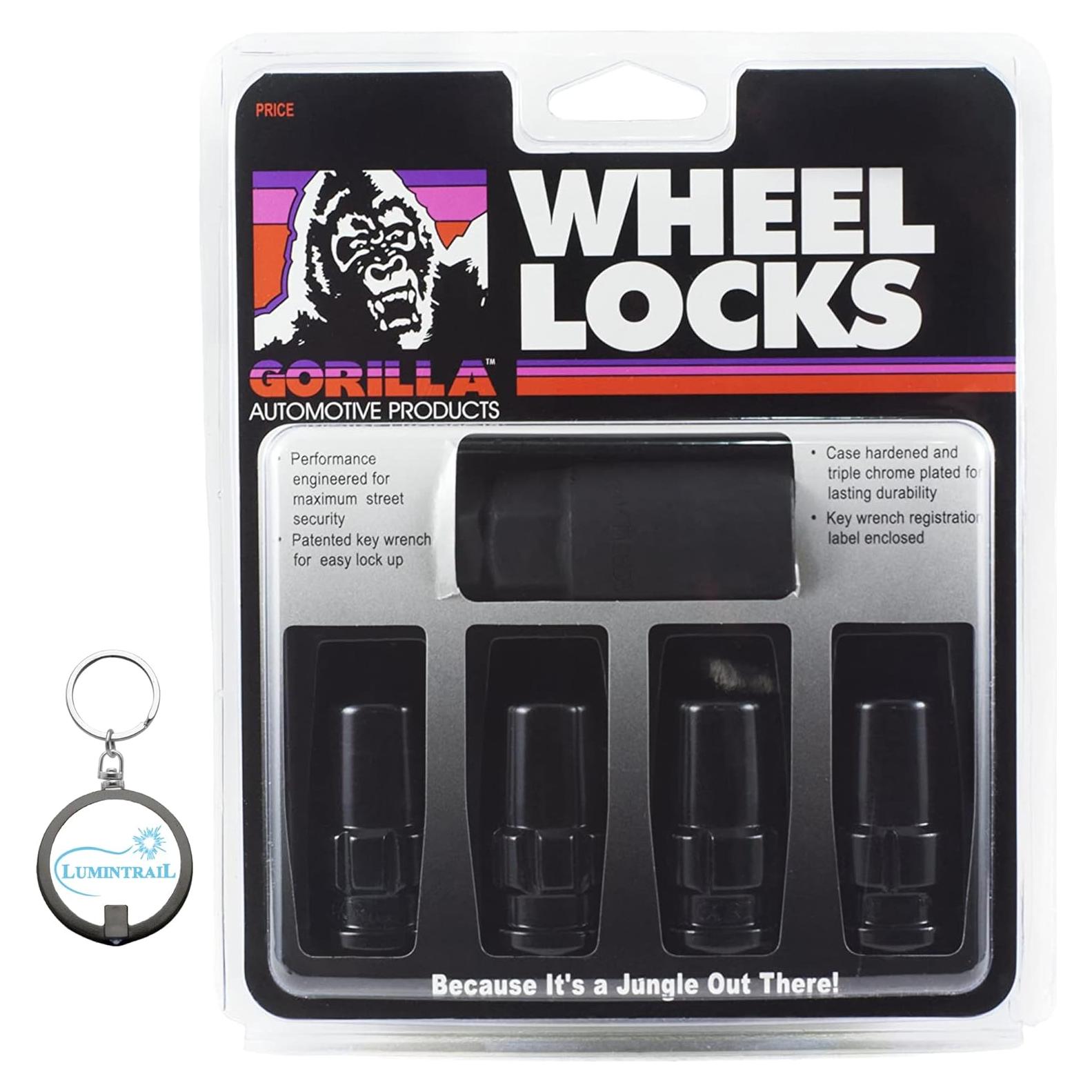 Bloqueos de Rueda Gorilla Lumintrail 14mm x 1.50 Cromo Negro