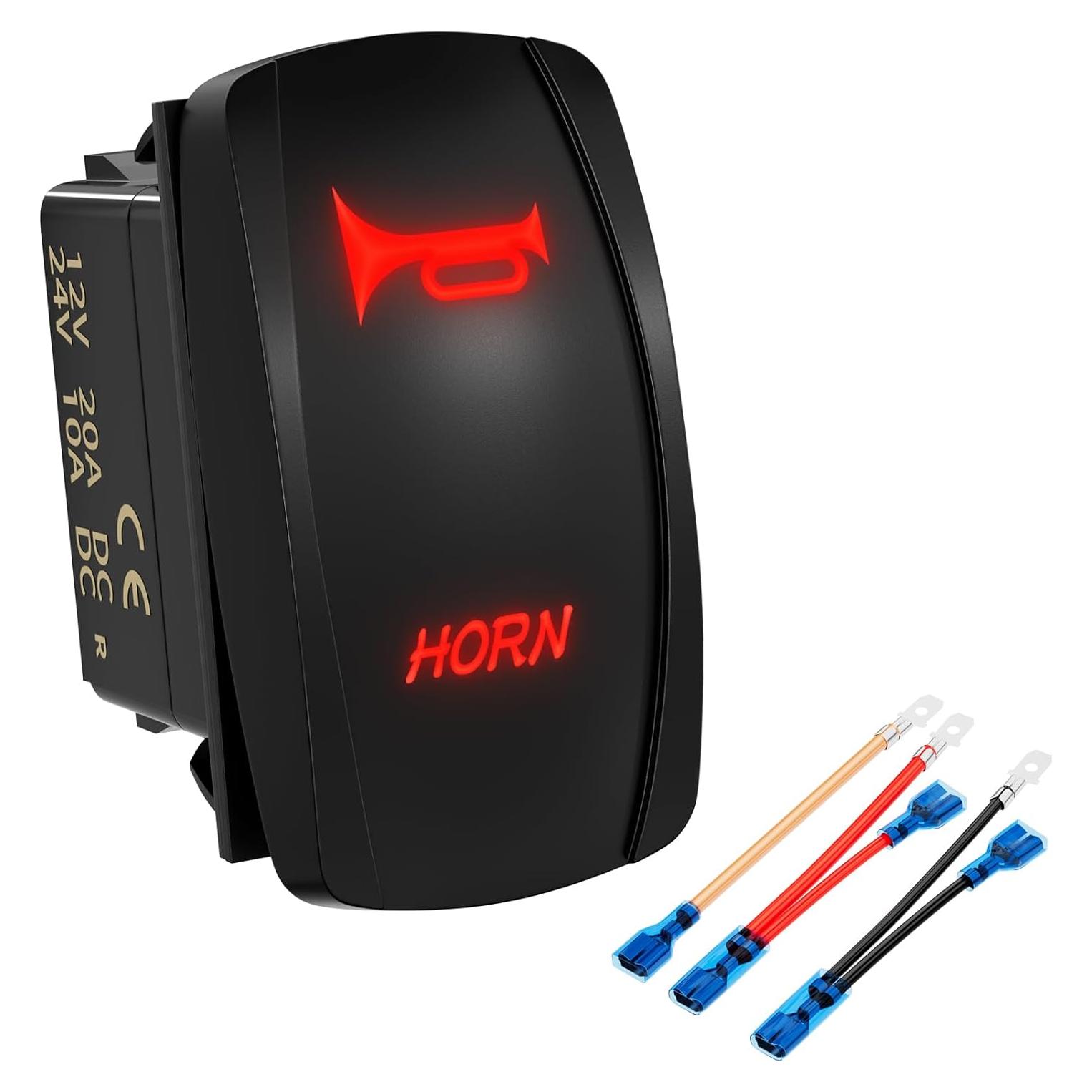 Interruptor Rocker Marino DaierTek 12V 20A LED Rojo Impermeable