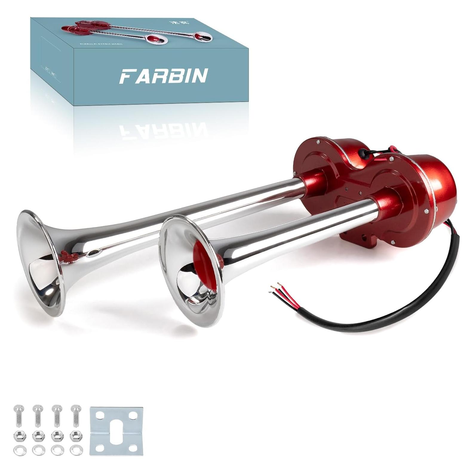 Bocina de Coche FARBIN 12V Doble Cromada 130dB