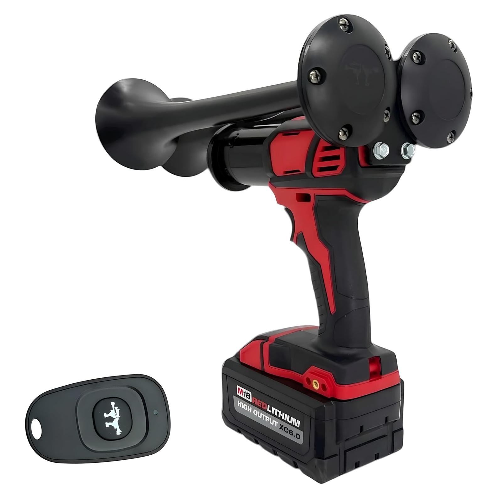 Claxon de Tren Impacto Doble Trompeta 130dB Inalámbrico