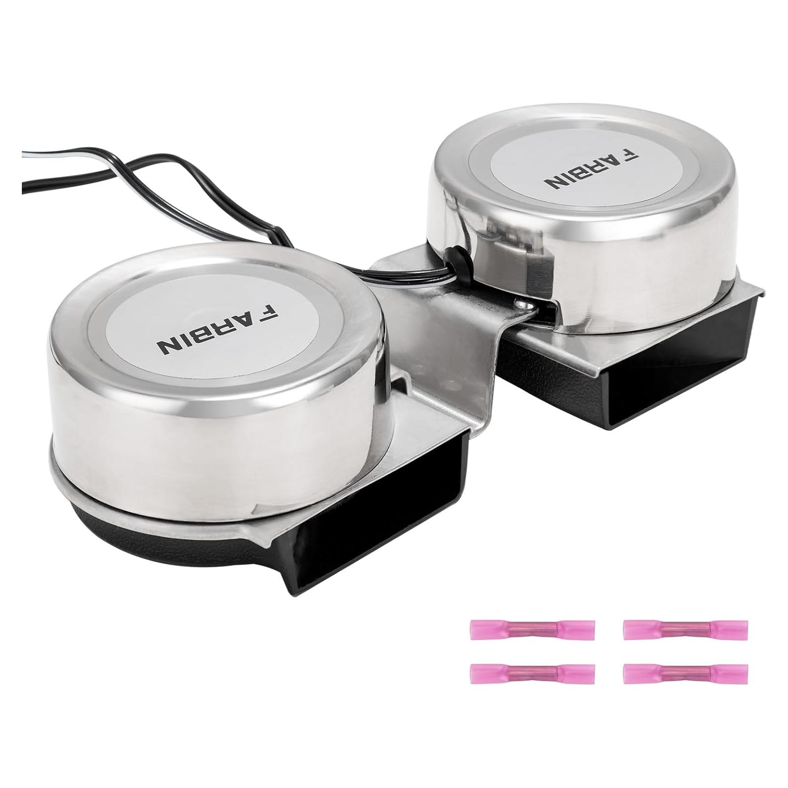 Bocinas Impermeables FARBIN de Acero Inoxidable 12V 130dB