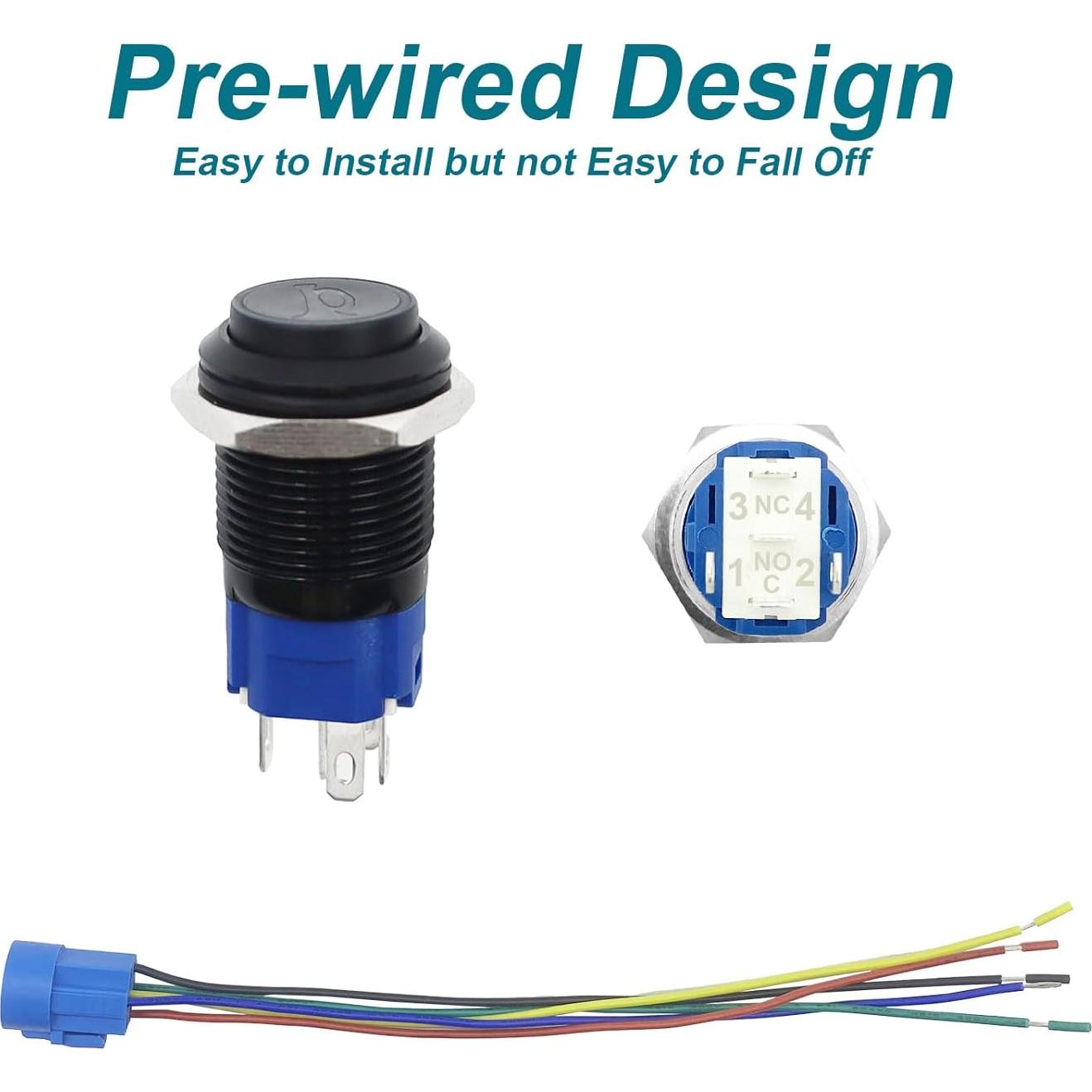 Interruptor de Claxon Momentáneo Gephynm Negro 10.8x7.4cm