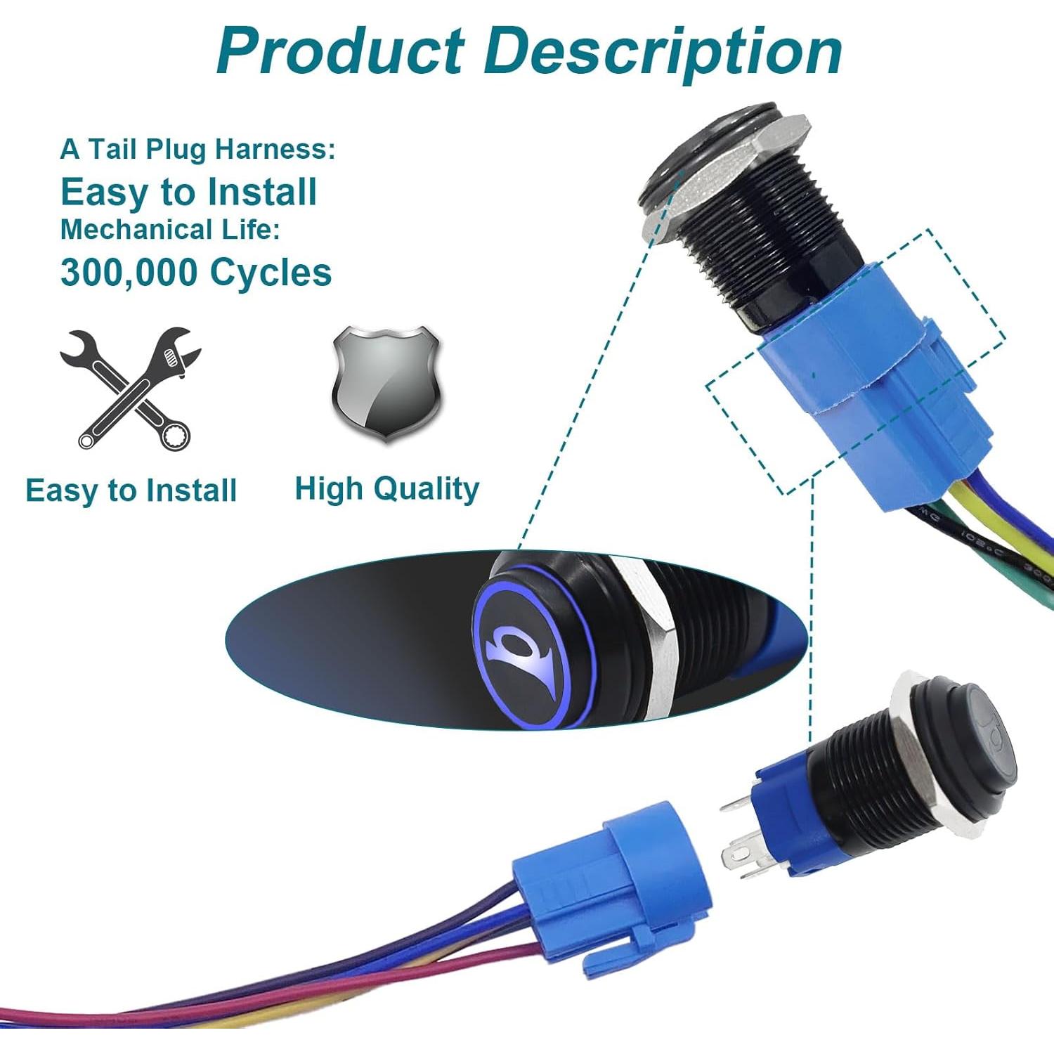 Interruptor de Claxon Momentáneo Gephynm Negro 10.8x7.4cm