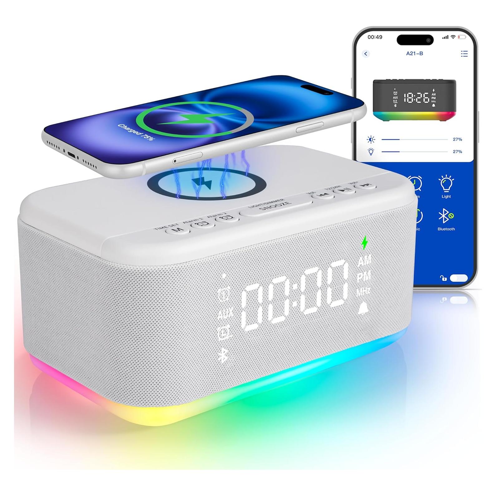Reloj Despertador Digital Fansbe Smart A21-B con Bluetooth y FM