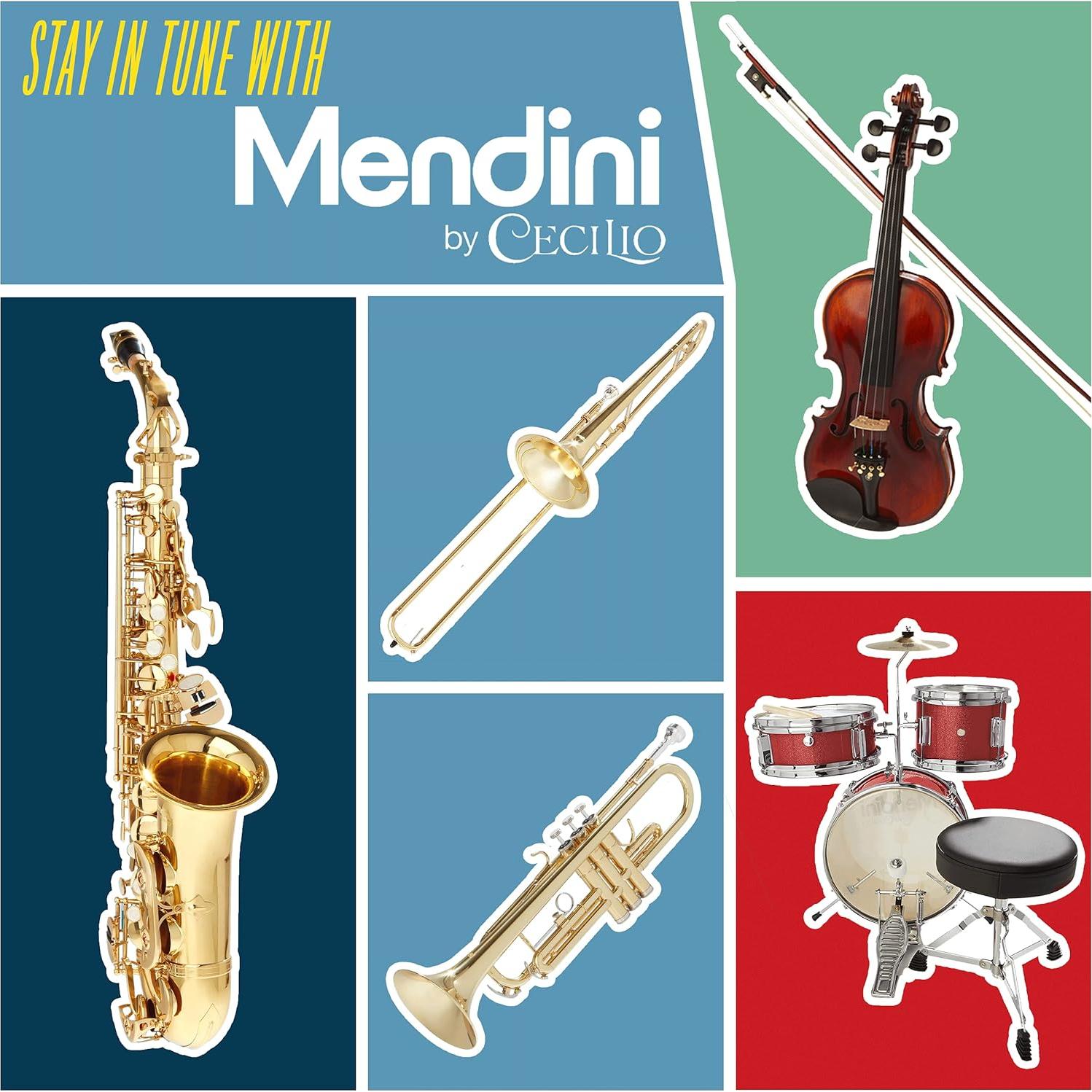 Trombón Tenor Mendini por Cecilio Ba Flat Oro con Estuche