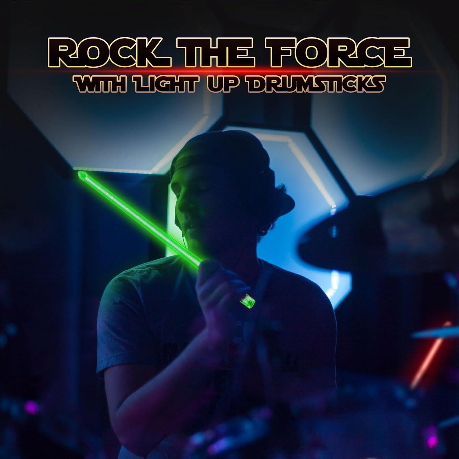 Palos de Tambor LED Recargables Lightsaber 42 cm - 15 Modos