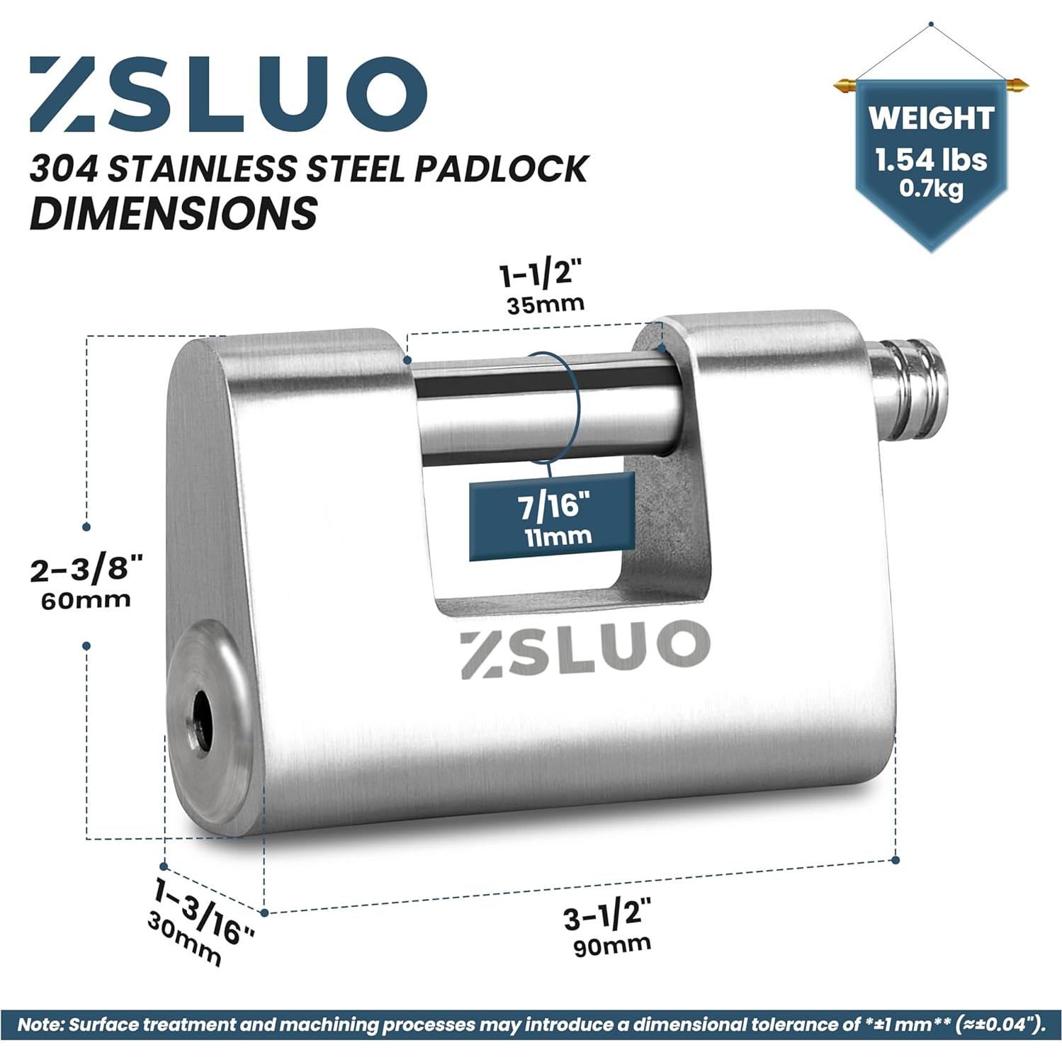 Cerradura de Palanca ZSLUO de Acero Inoxidable 304 - 4 Llaves