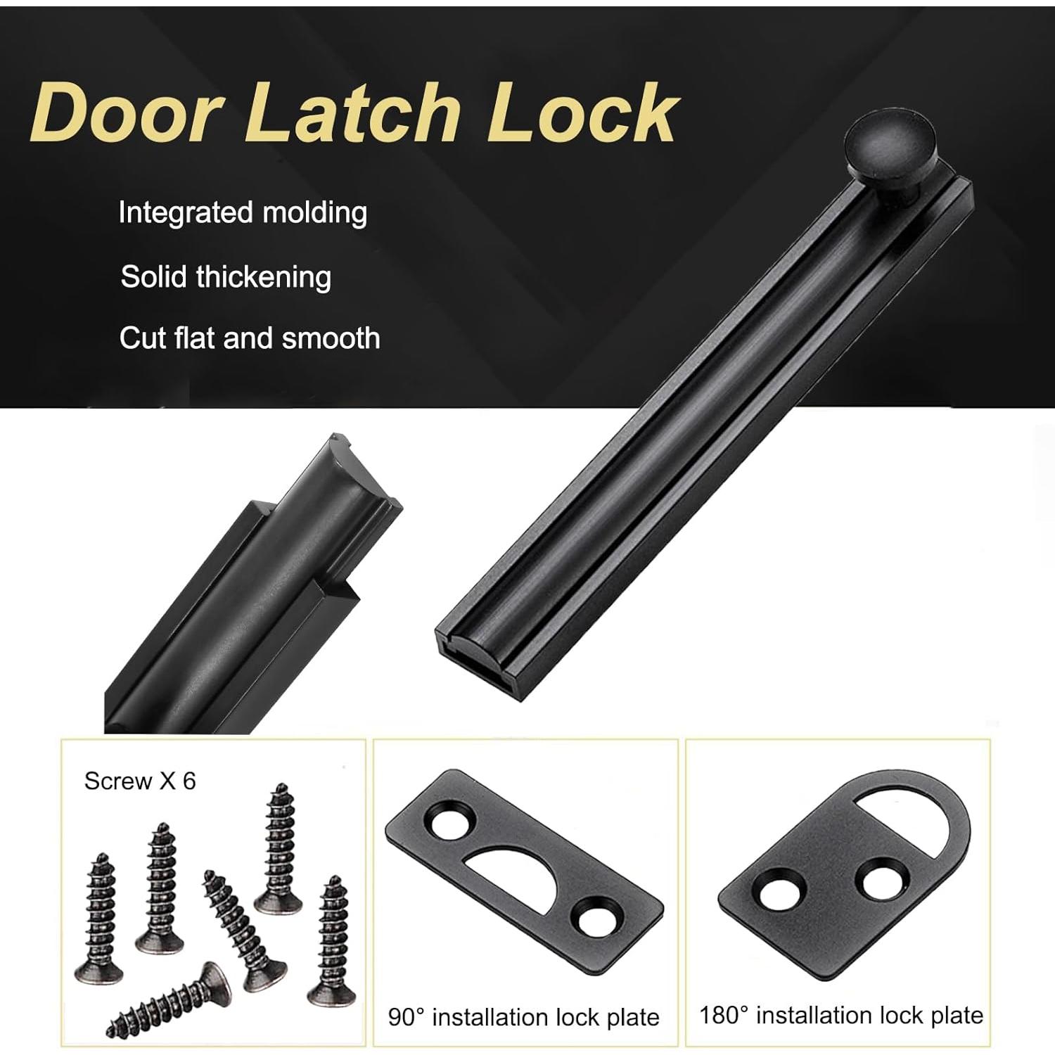 Cerrojo de Superficie de Latón Sólido LIFTATAPA 7.62 cm Negro