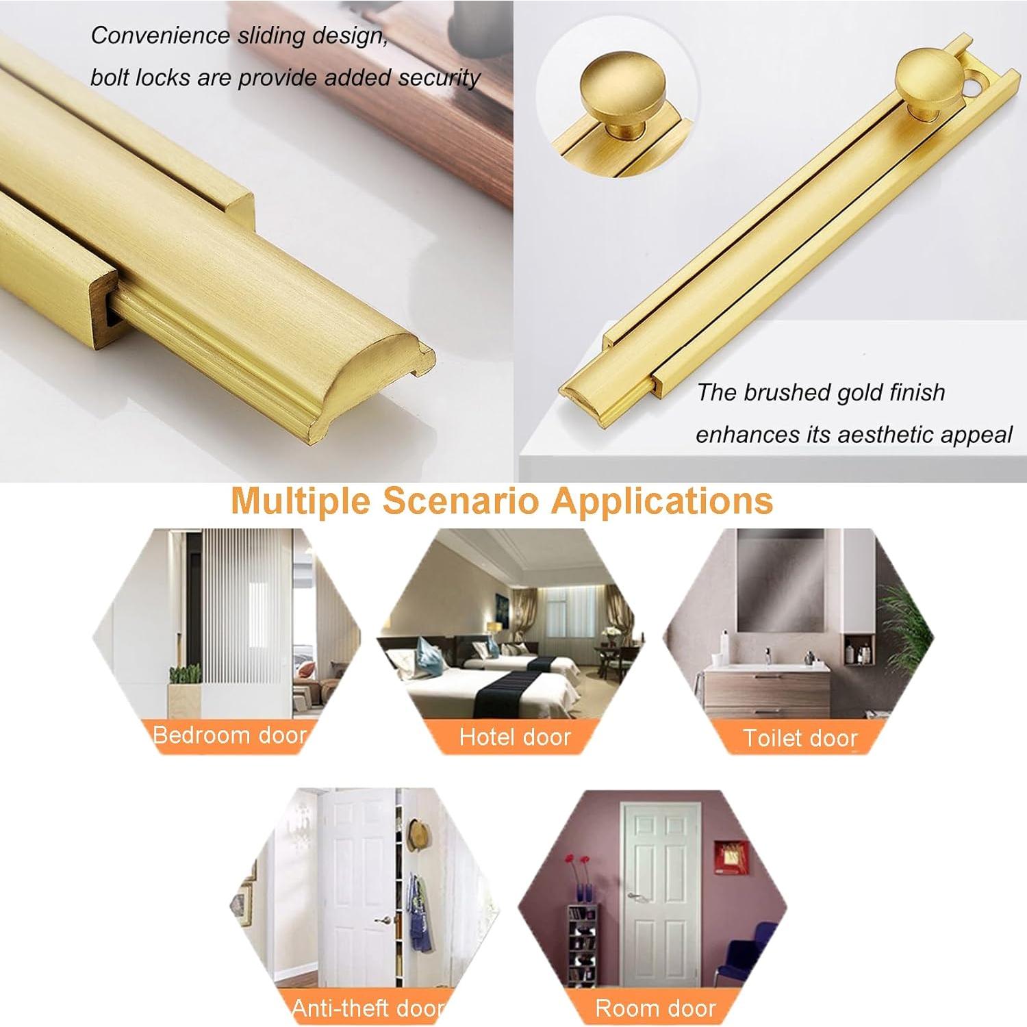 Cerrojo de Superficie de Latón Sólido LIFTATAPA 7.62 cm Negro