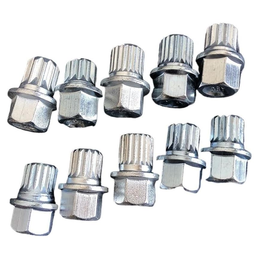 Tuercas de Rueda Antirrobo 5PCS Adaptador 10-21 Dientes VW Audi