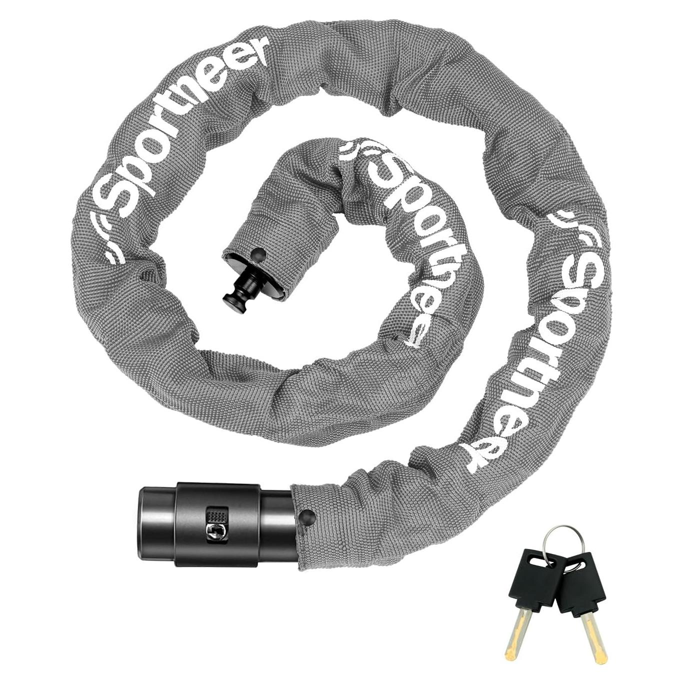 Candado de Cadena Sportneer 8mm Antirrobo con 2 Llaves 1.22m