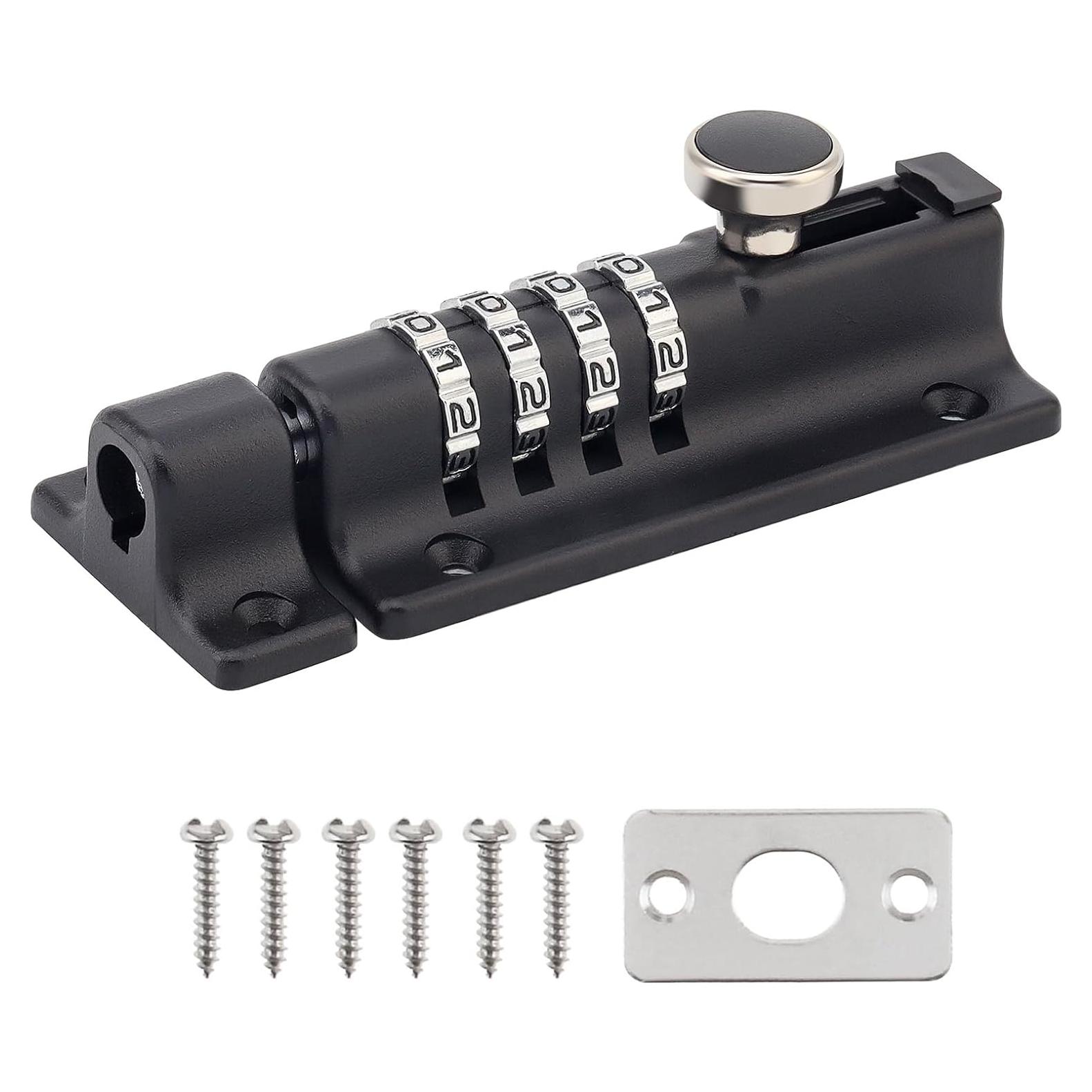 Cerrojo de Combinación HOJLKLD 4 Dígitos Zinc Negro